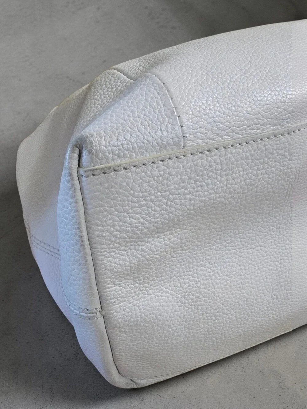 Vince Camuto White Leather Hobo Bag Braided Handle - Picture 8 of 16